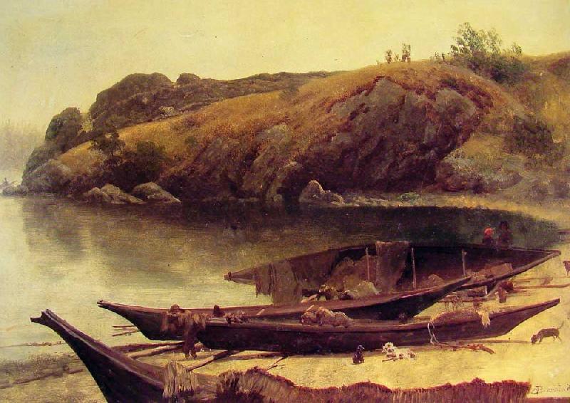 Albert Bierstadt Canoes oil painting image